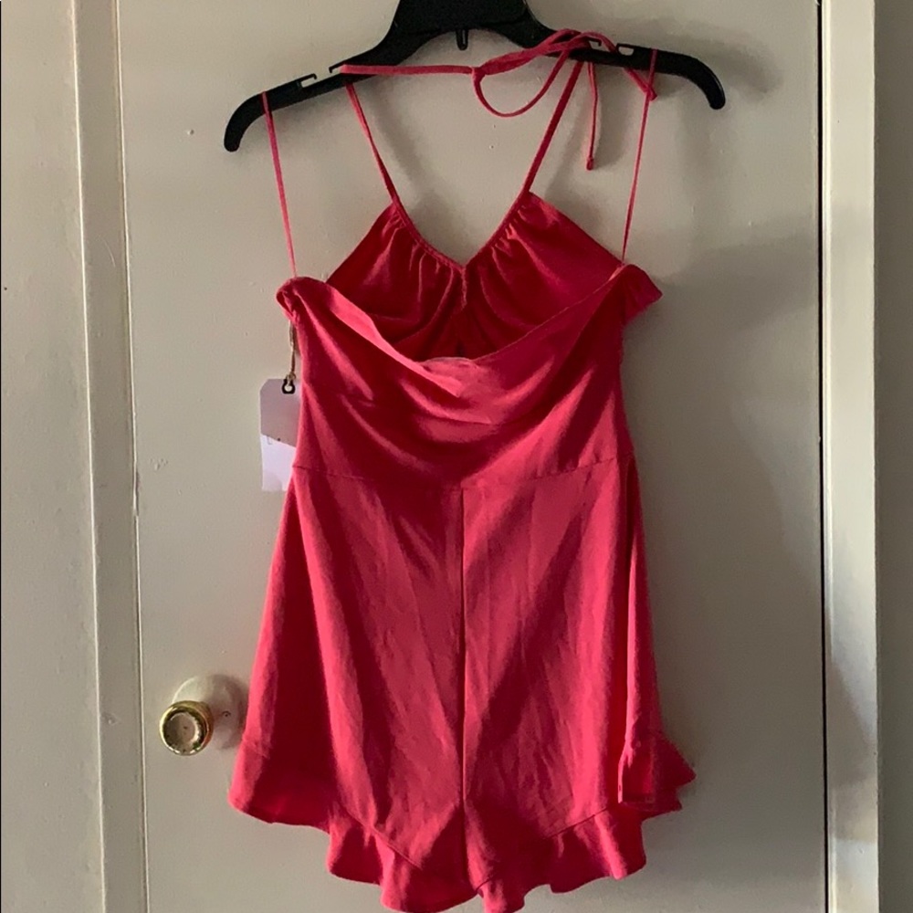 🌼SELING IN BUNDLE ONLY🌼Leith Pink Halter Romper Shorts - Picture 6 of 7